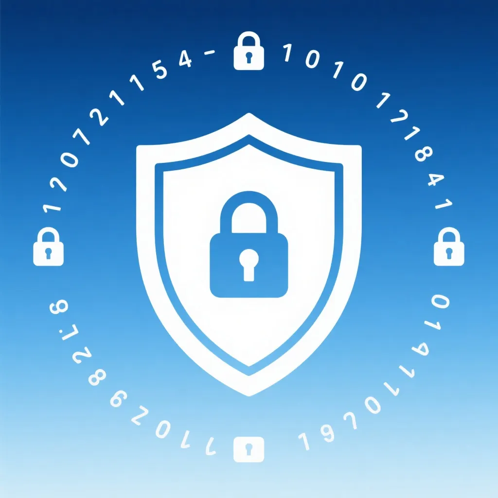 象征数据安全与合规管理的盾牌和锁链的抽象图标